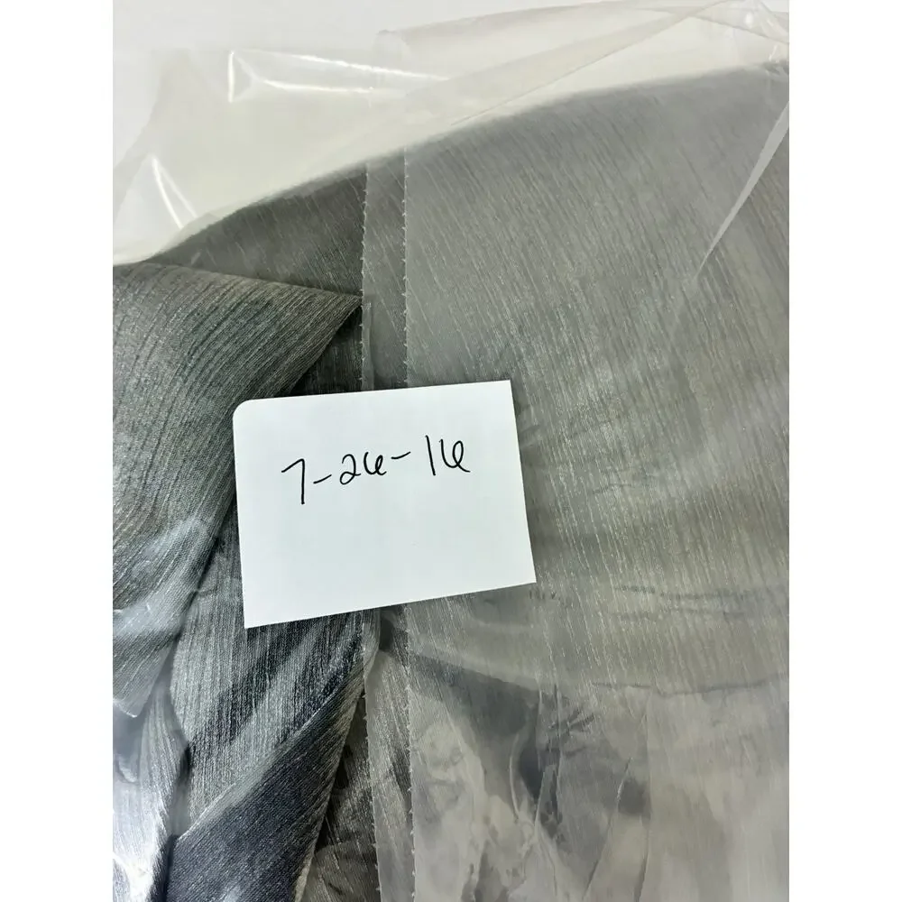 Zara Womens Blazer XL Textured Button Collar Shiny Metallic Party Silver